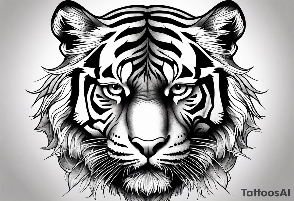 tiger striking a fierce pose tattoo idea