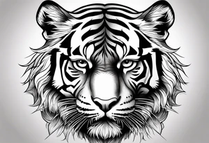 tiger striking a fierce pose tattoo idea