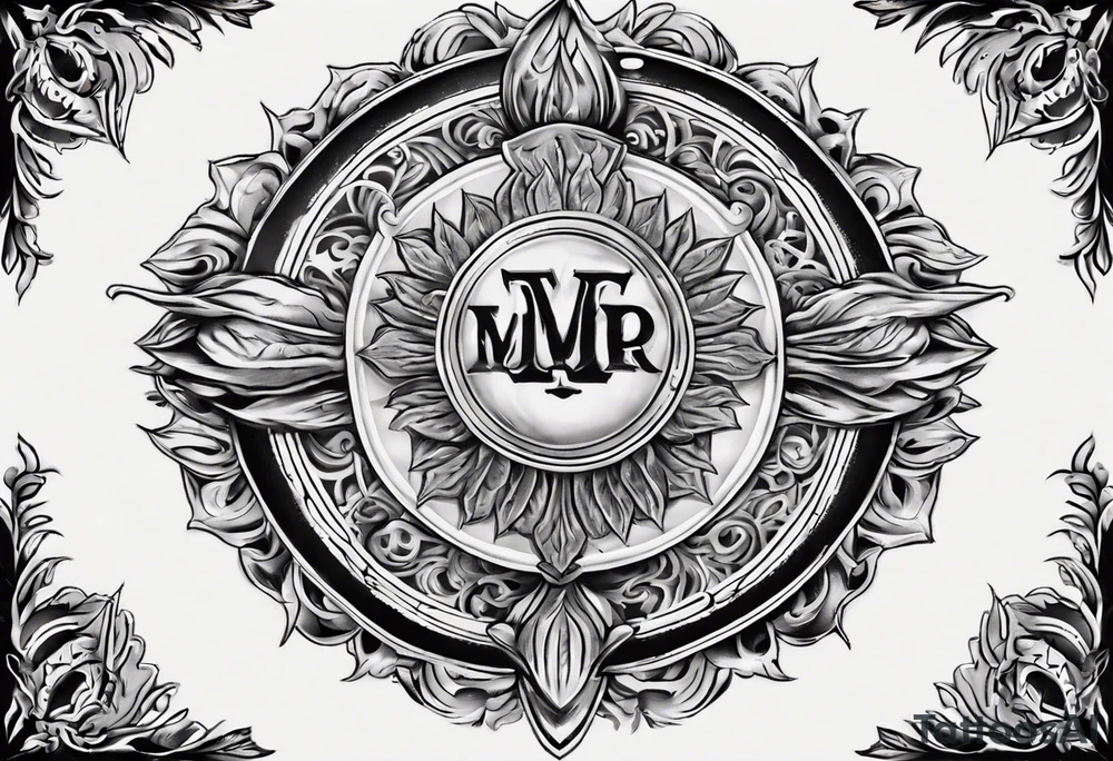 Mandala chest tattoo with family crest Grenadier Guards . Comrades Assn tattoo idea