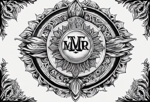Mandala chest tattoo with family crest Grenadier Guards . Comrades Assn tattoo idea