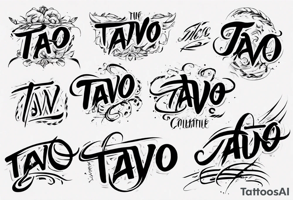 The word Tavo as a handwritten signature tattoo idea