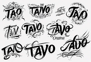 The word Tavo as a handwritten signature tattoo idea