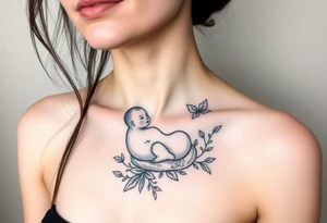 Mère assise  qui allaite son bébé tattoo idea