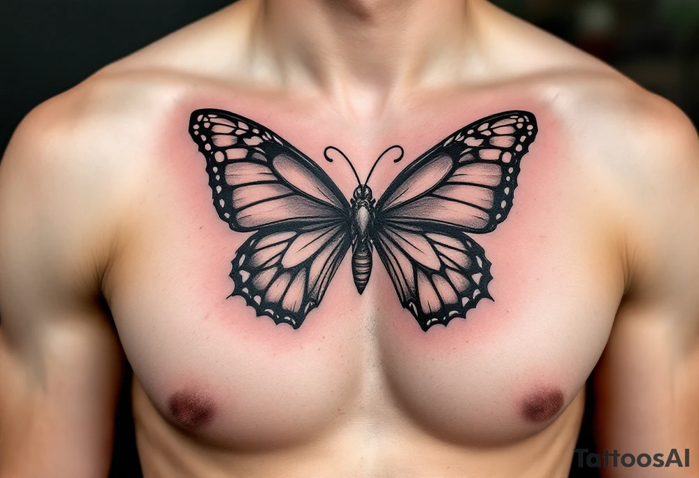 A bow tie that resembles a butterfly tattoo idea