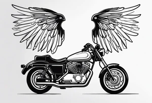 Motorcycle, wings, woods tattoo idea