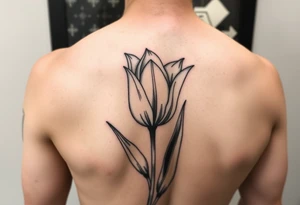 Long steamed tulip tattoo idea