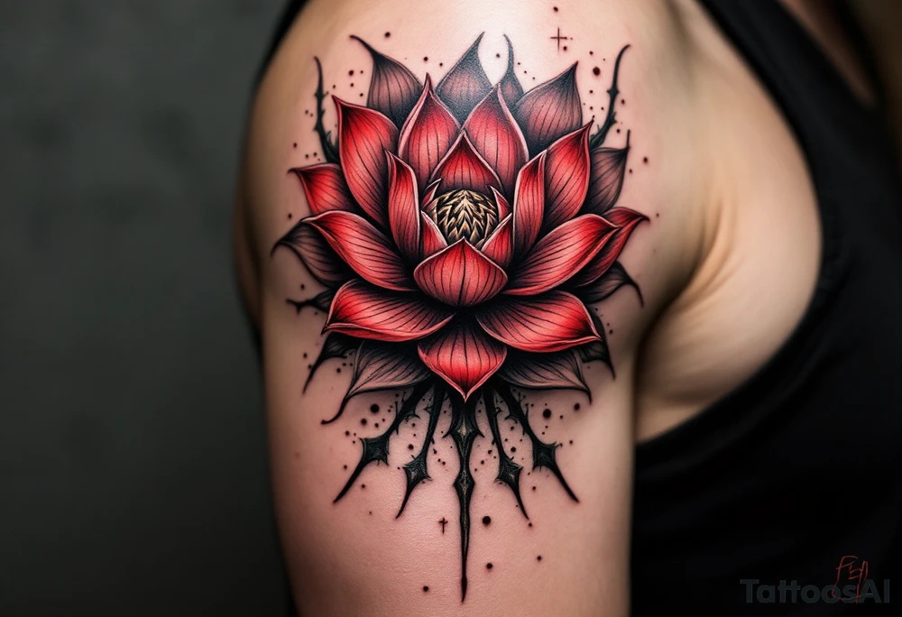 ideas with lotus, egyptian theme (make red and black) tattoo idea