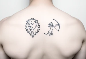 Leo zodiac sign and Sagittarius together tattoo idea