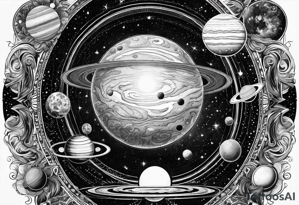 psychedelic representation of the solar system tattoo idea psychedelic representation of the solar system tattoo idea