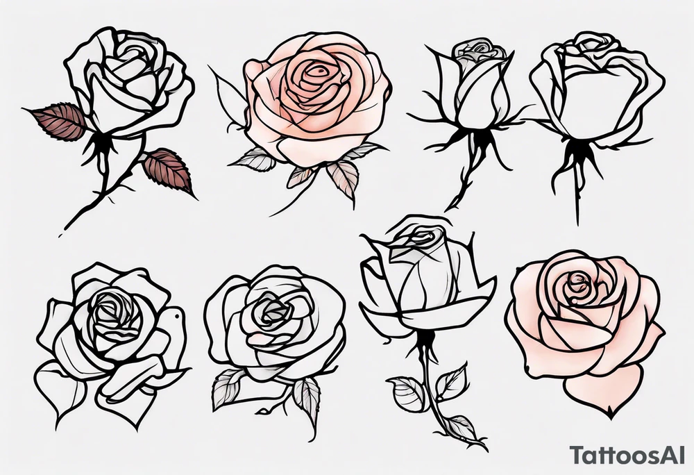 a one-line rose tattoo idea