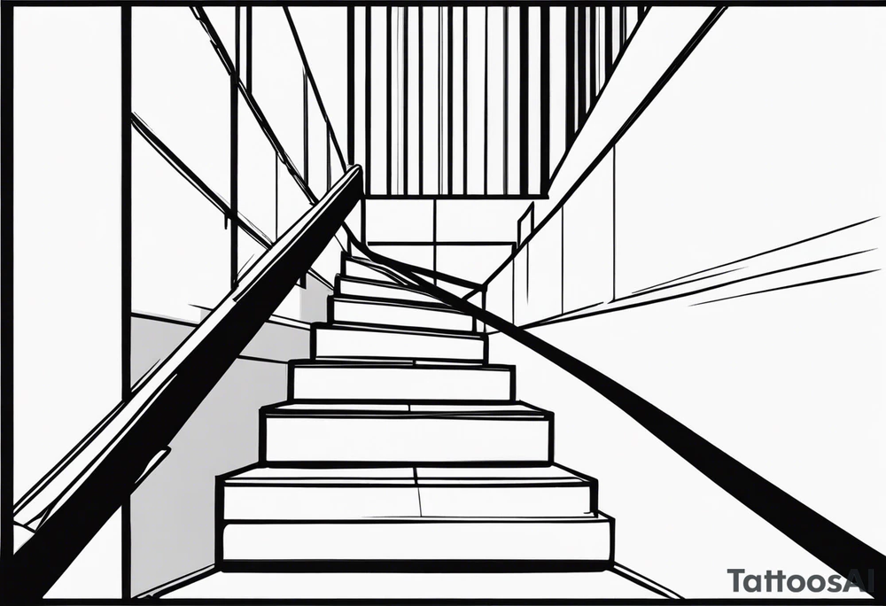 Staircase outline minimalist and simple tattoo idea