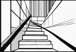 Staircase outline minimalist and simple tattoo idea