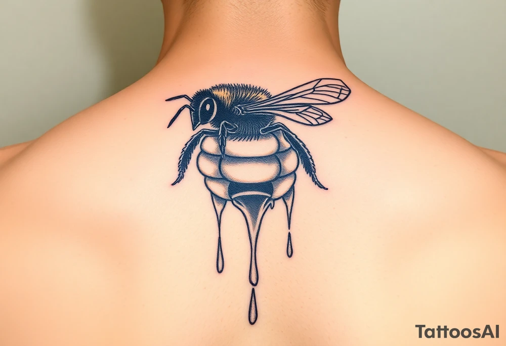 Honey bee hive dripping tattoo idea
