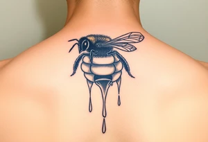 Honey bee hive dripping tattoo idea