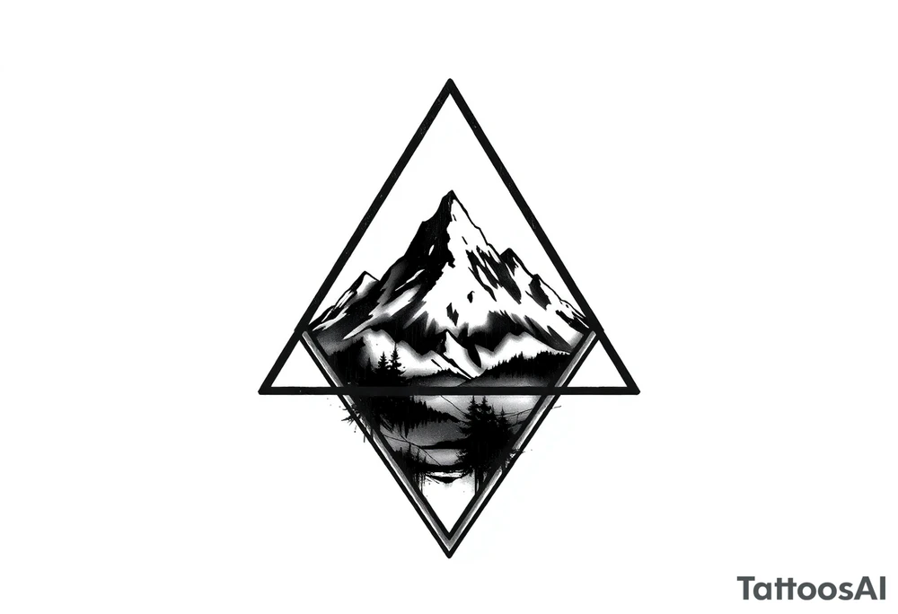 Triangle with mountain inside. There are 3 triangles tattoo idea Triangle with mountain inside. There are 3 triangles tattoo idea