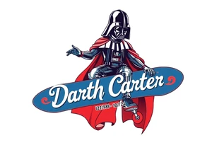 Darth Vader skateboarding >
blue & red
skateboard say "Darth Carter"
12/29/88-01/06/24 tattoo idea