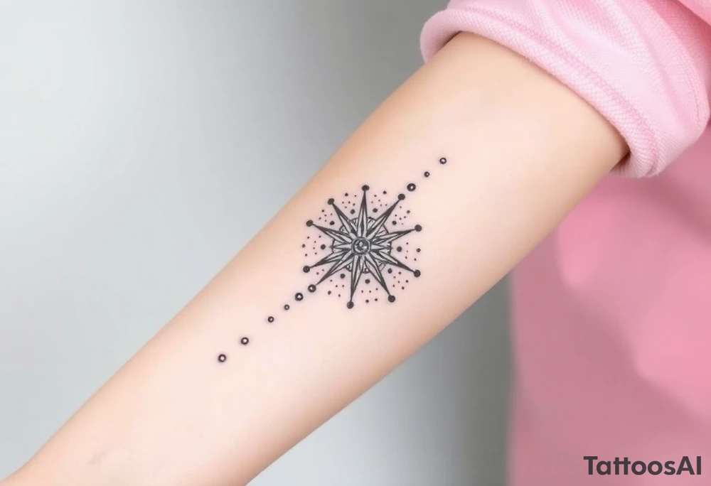 Floral compass tattoo idea