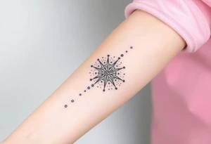 Floral compass tattoo idea