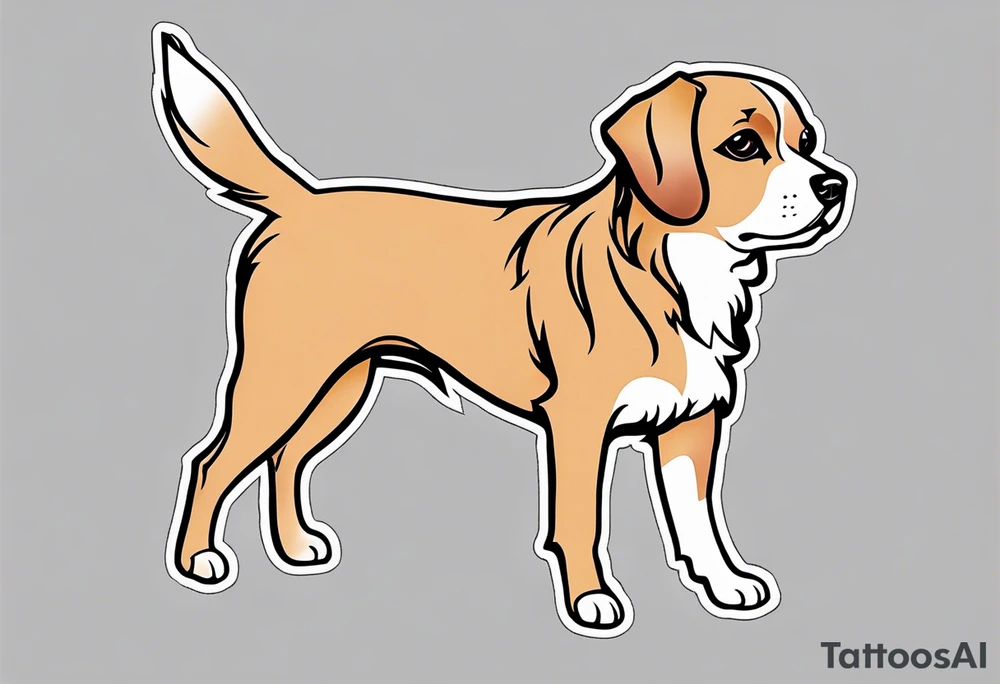 Outline shape of small dog tattoo idea