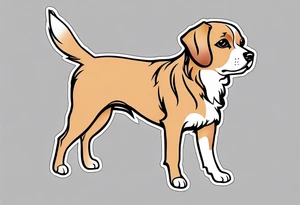 Outline shape of small dog tattoo idea