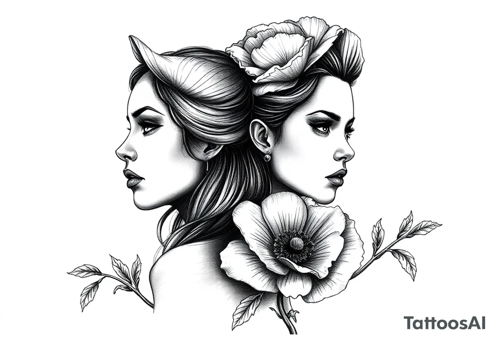 Violet and poppy tried together tattoo idea