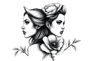 Violet and poppy tried together tattoo idea