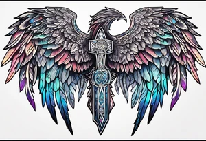 Constellation, Angel wing , animal  snow , cross tattoo idea