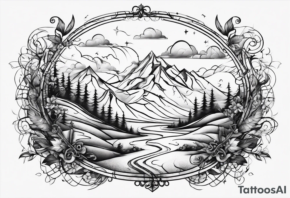 Treasure map dotted line windy trail with an X at the end tattoo idea Treasure map dotted line windy trail with an X at the end tattoo idea