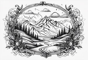 Treasure map dotted line windy trail with an X at the end tattoo idea
