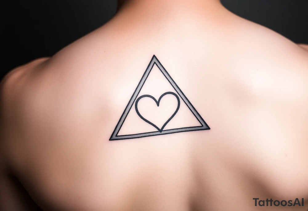 A triangle with a heart in the middle tattoo idea