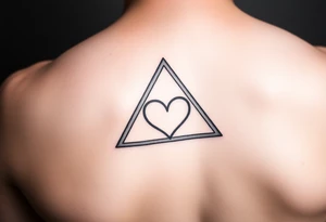 A triangle with a heart in the middle tattoo idea