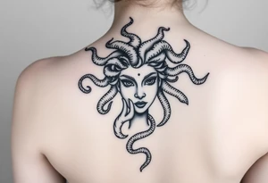 Medusa tattoo with the semi colon symbolism. For rape survivor tattoo idea