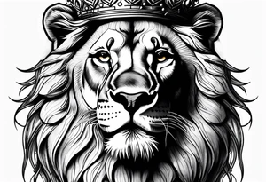 Majestic Lion with Crown tattoo idea