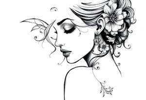 Gothic girl tattoo idea