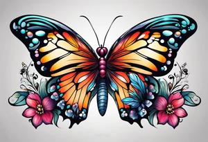 animal butterfly , flower tattoo idea