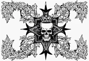Cross with crown with thorns on top of it tattoo idea