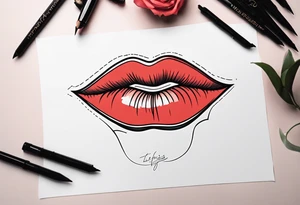 Sexy female lips tattoo idea