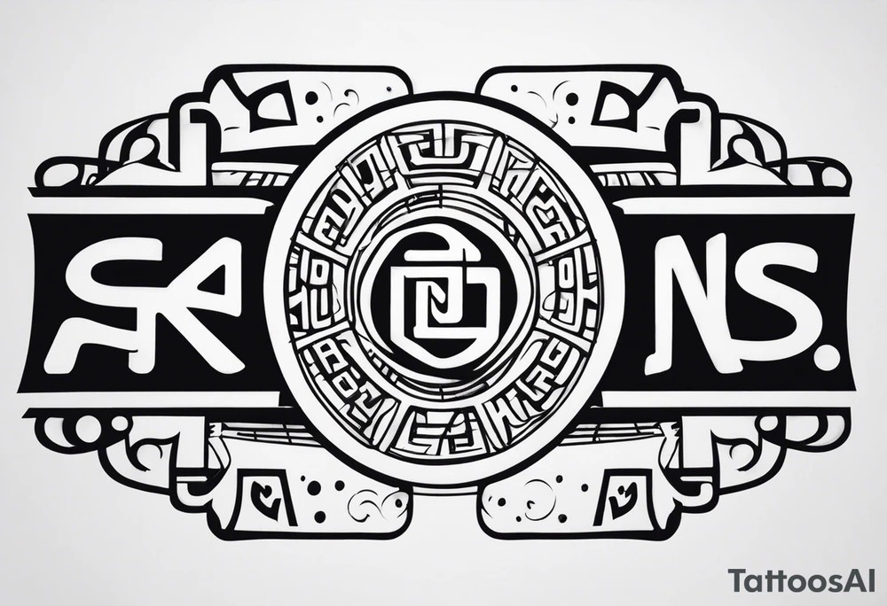 A naruto headband with the letters AR in the middle tattoo idea