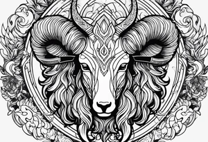 warrior ,
 ram's horns, angel's wings tattoo idea