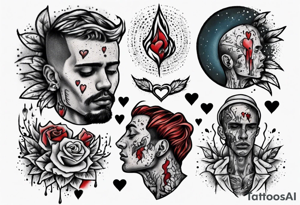 heartbroken man closeup tattoo idea