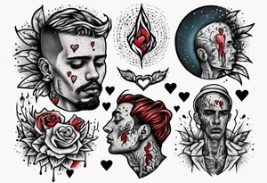 heartbroken man closeup tattoo idea