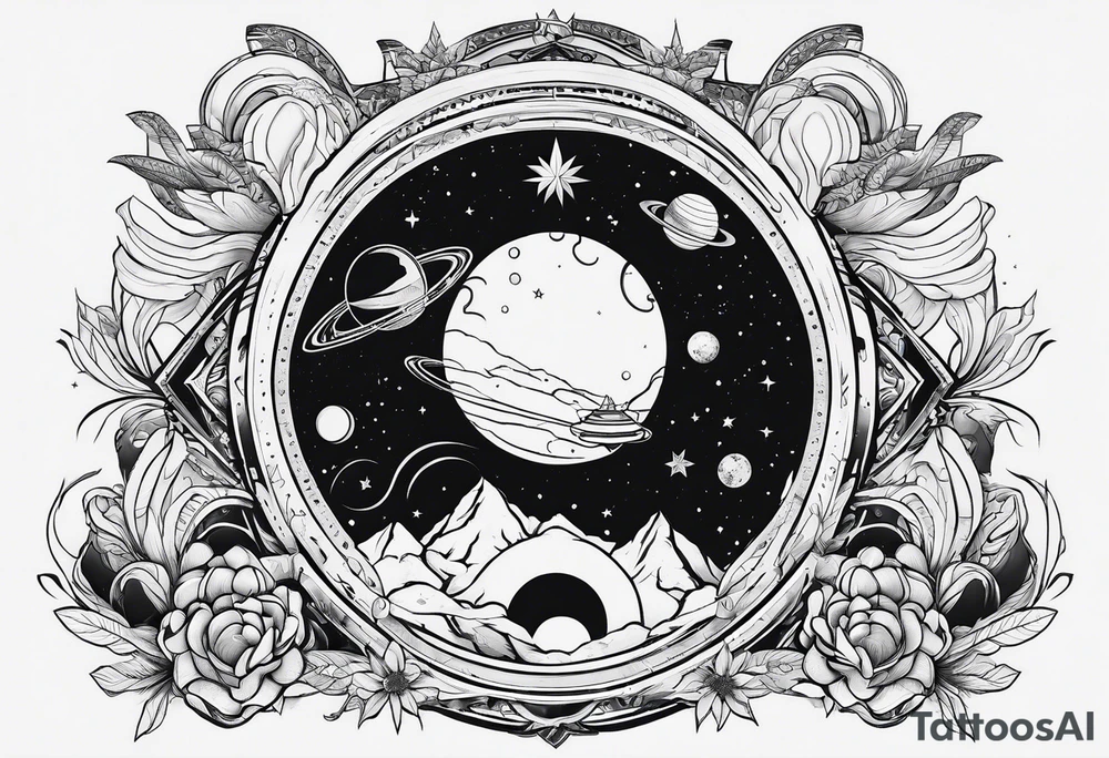 outer space tattoo idea