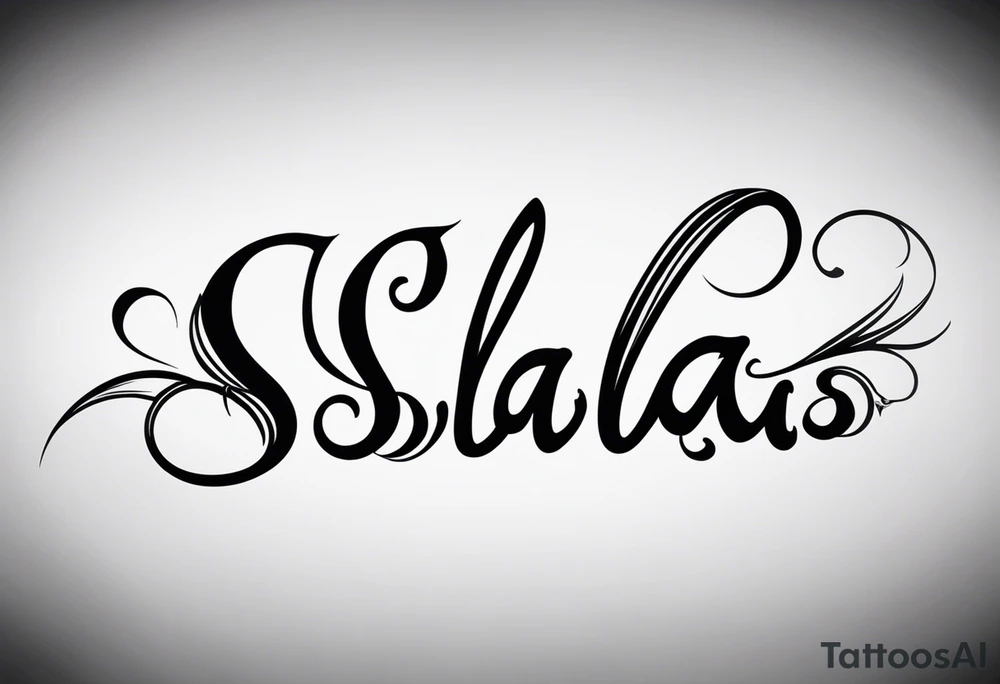 Salas last name tattoo script tattoo idea