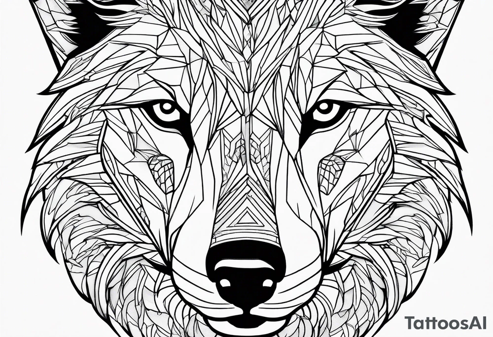 outline of a wolf tattoo idea