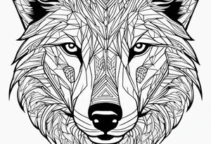 outline of a wolf tattoo idea