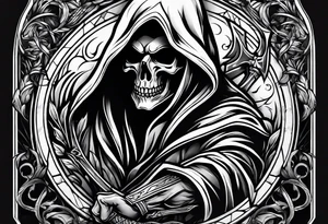 Grim reaper around forearm tattoo idea