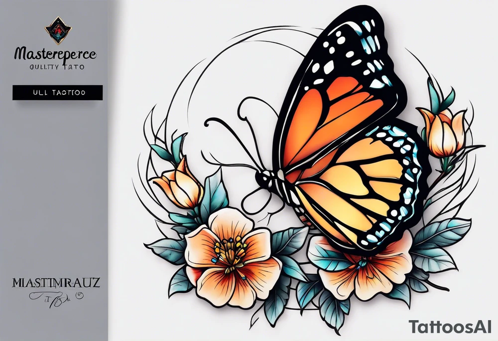 Mountain butterfly tattoo idea