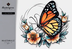Mountain butterfly tattoo idea