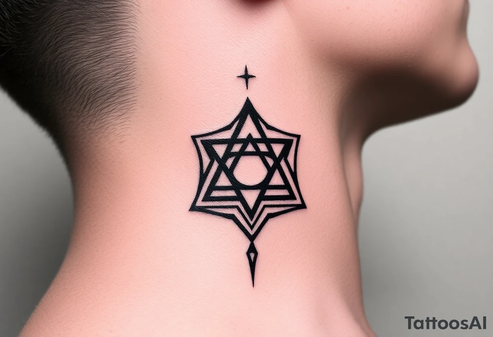 3 sacred geometry symbols layered together tattoo idea