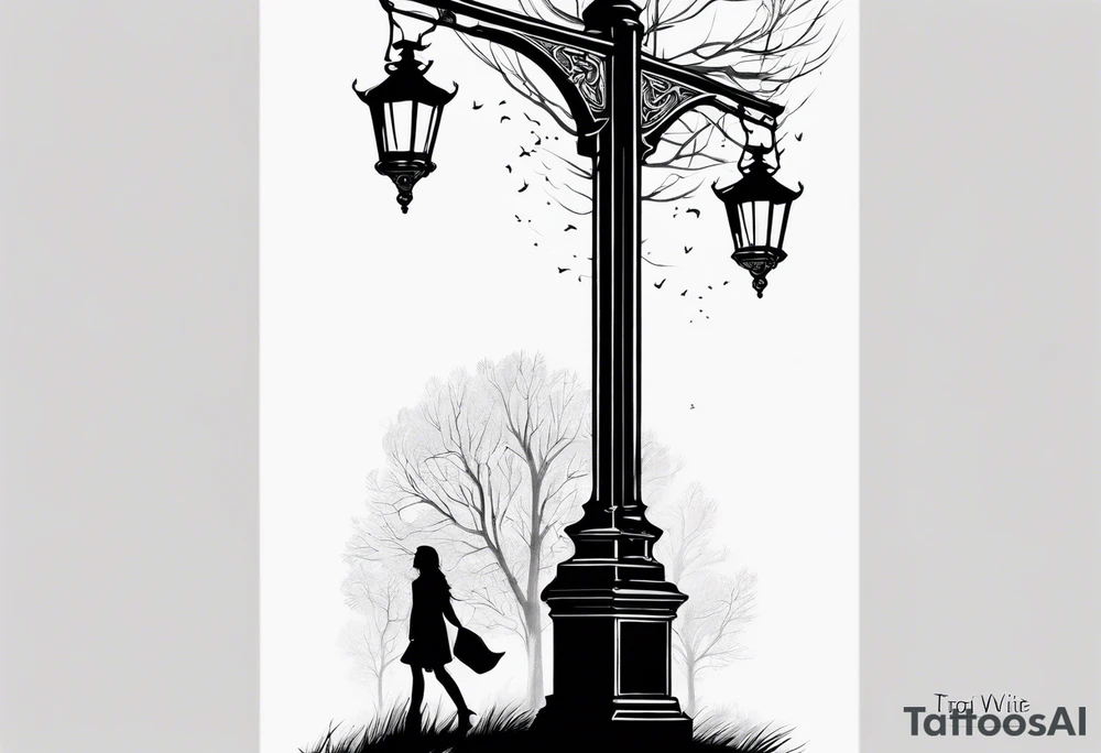 Single 
Chronicles of Narnia lamp post tattoo idea